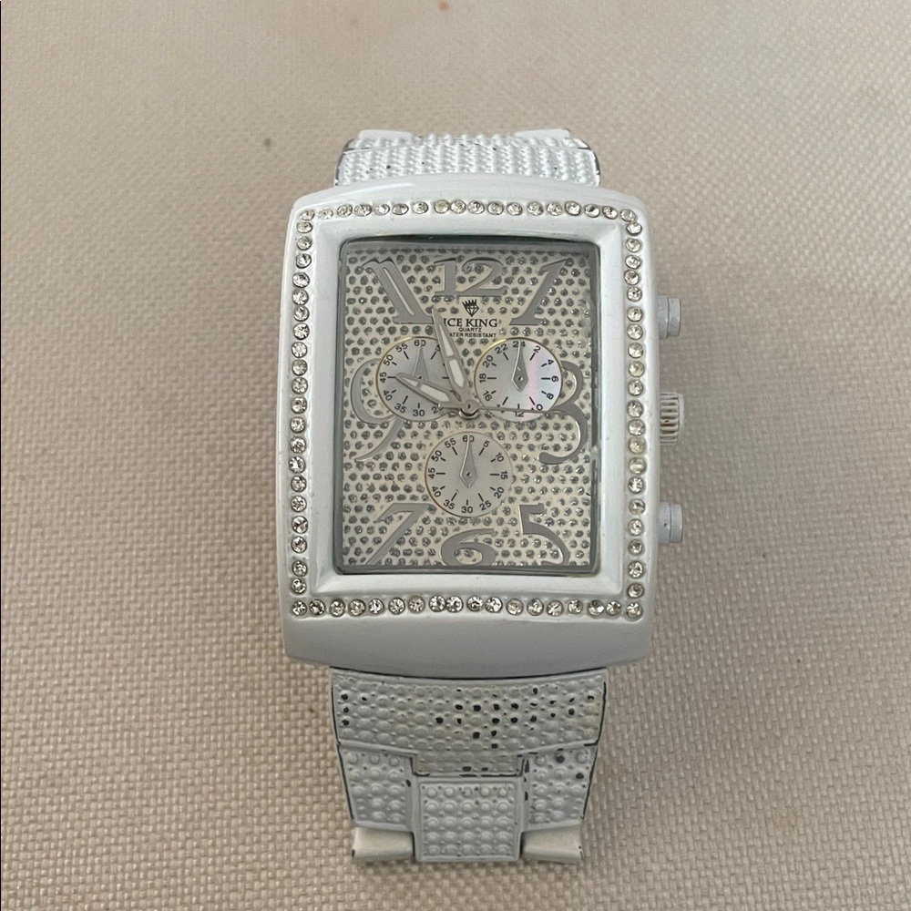 Bling Silver Watch with Rhinestones
